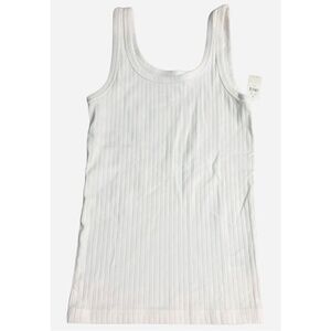 Aerie Find Happy Everywhere Ribbed White‎ Tee Tank Top Womens Size XS New NWT